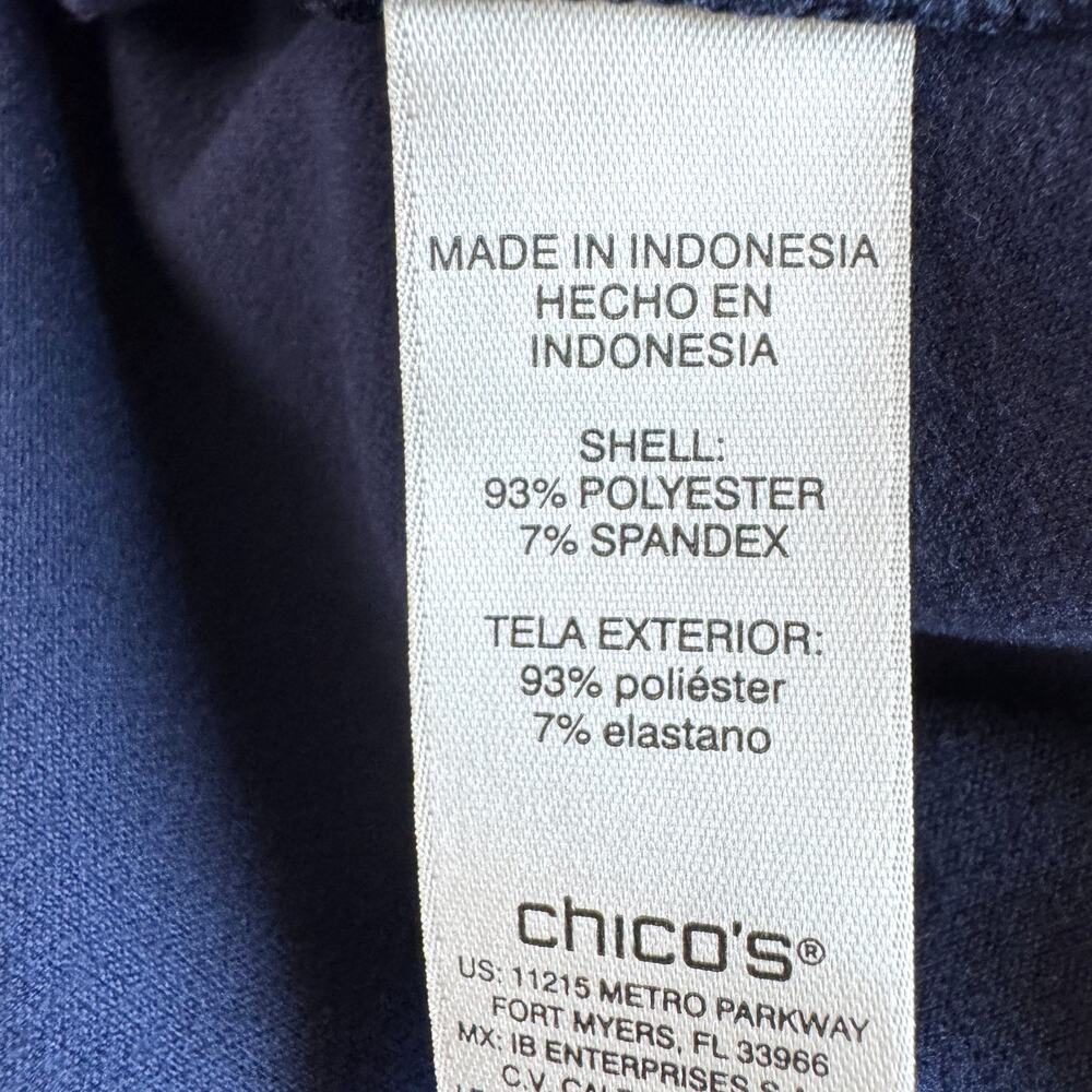 Chico's Womens Weekends Full Zip Jacket Size M Lightweight Minimal Casual Blue - Picture 4 of 6